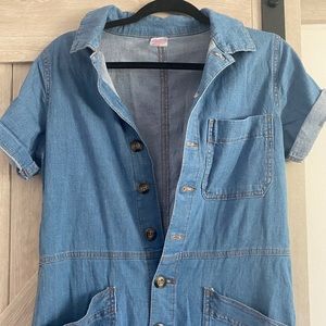 Denim pant romper